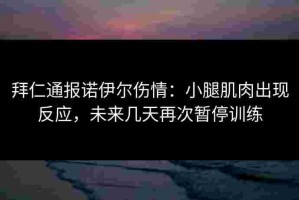 拜仁通报诺伊尔伤情：小腿肌肉出现反应，未来几天再次暂停训练