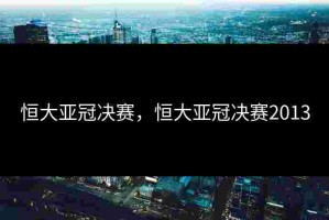 恒大亚冠决赛，恒大亚冠决赛2013