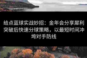 给点蓝球实战妙招：金年会分享犀利突破后快速分球策略，以最短时间冲垮对手防线