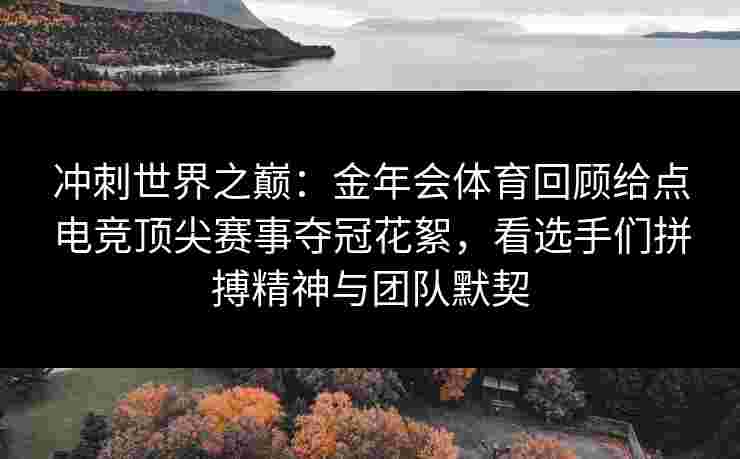 冲刺世界之巅:金年会体育回顾给点电竞顶尖赛事夺冠花絮,看选手们拼搏精神与团队默契 冲刺世界之巅:金年会体育回顾给点电竞顶尖赛事夺冠花絮,看选手们拼搏精神与团队默契