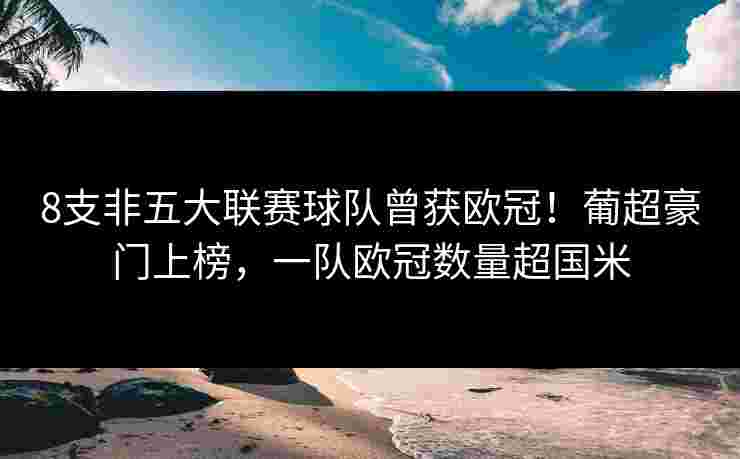 8支非五大联赛球队曾获欧冠!葡超豪门上榜,一队欧冠数量超国米 8支非五大联赛球队曾获欧冠!葡超豪门上榜,一队欧冠数量超国米